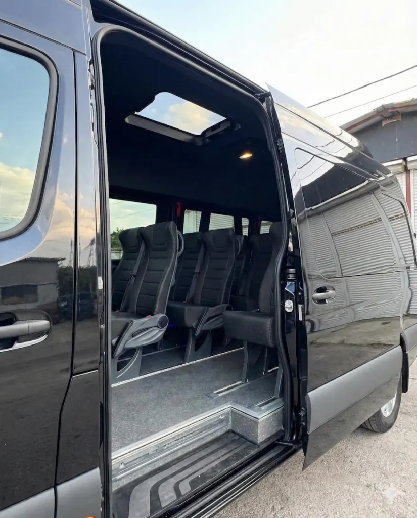 Interior view of luxury VIP Mercedes Sprinter for premium Oludeniz transfers